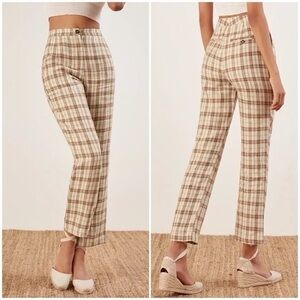 Plaid High-Waisted Women's Pants